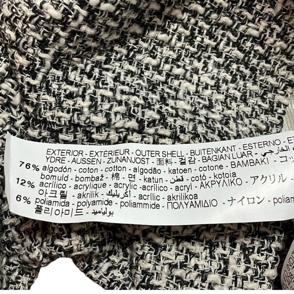 ZARA NWT Cotton Black / White Tweed Skort Silver Buttons Side Zipper US Sz M - Picture 11 of 13